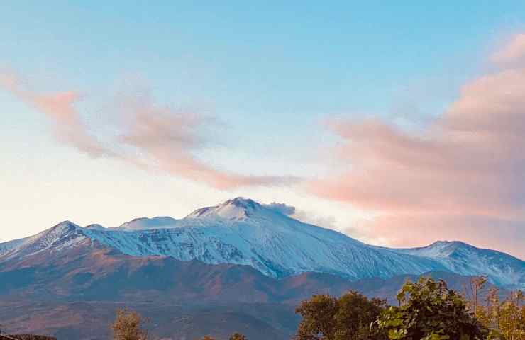 Neve sul vulcano Etna